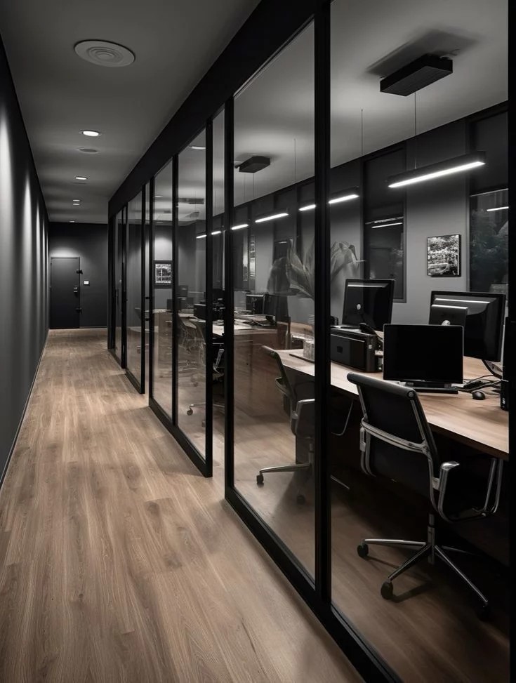 Office fit-out glass corridor partitions Johannesburg