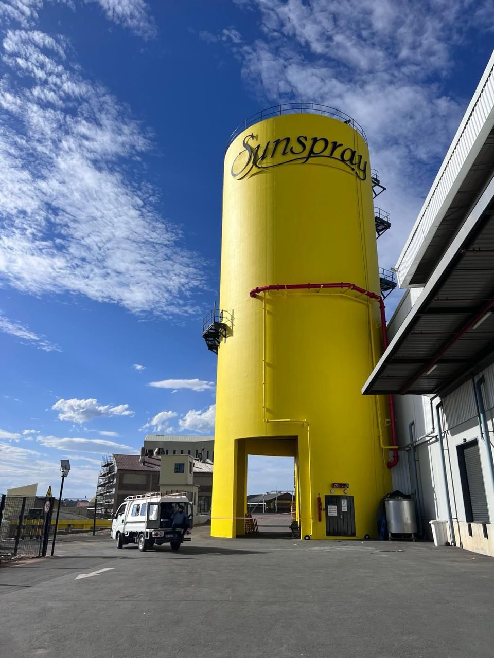 Rope access industrial silo painting Sandton Johannesburg Sunspray completed