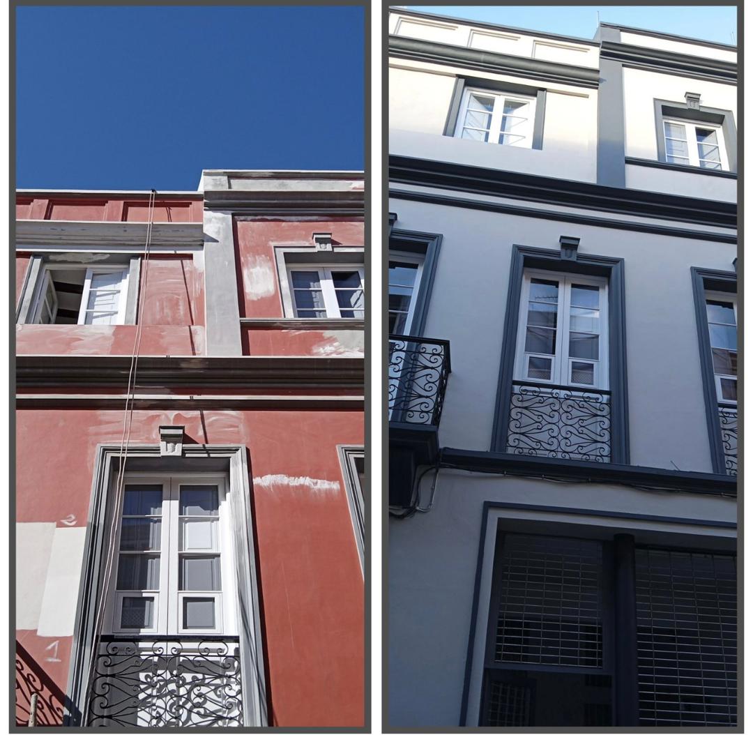 Rope access painters Sandton building facade before and after Scotch Score Holdings